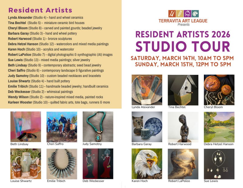 Studio Tour - List of Participents by location.